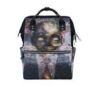 FANTAZIO Backpacks Abstract Skull Galaxy Earth School bag canvas Daypack