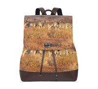 FANTAZIO Backpacks African Animals Zebra Group School bag leather Daypack