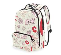 FANTAZIO Backpacks and Cross Bag Love Paris France School Bag set