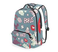 FANTAZIO Backpacks and Cross Bag Love Paris Franch School Bag set