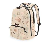 FANTAZIO Backpacks and Cross Bag Love Paris School Bag set