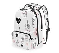 FANTAZIO Backpacks and Cross Bag Shy Unicorn School Bag set