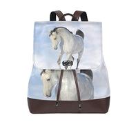 FANTAZIO Backpacks Beautiful Shy Horse School bag leather Daypack