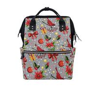 FANTAZIO Backpacks Christmas Red Cardinals School bag canvas Daypack