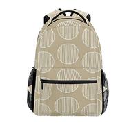 FANTAZIO Backpacks Cute Circle School bag weaving Daypack with zipper
