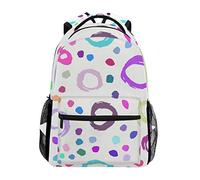 FANTAZIO Backpacks Cute Circle School bag weaving Daypack with zipper