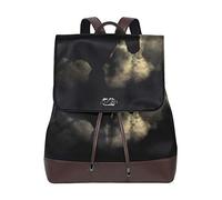 FANTAZIO Backpacks Horse Under Black Clouds School bag leather Daypack