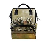 FANTAZIO Backpacks Madagascar Lemur Aquatic Animals School bag canvas Daypack