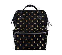 FANTAZIO Backpacks Small Gold Dots School bag canvas Daypack