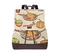 FANTAZIO Backpacks Thanksgiving Family Reunion School bag leather Daypack