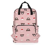 FANTAZIO Cartoon Bear And Cup Cake Backpack Casual Daypack