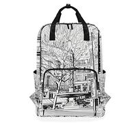 FANTAZIO City Fountain Sketching Backpack Casual Daypack