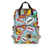 FANTAZIO Comic Speech Bubbles Bang! Boom! Pattern Backpack Casual Daypack