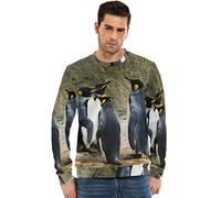 FANTAZIO Cute King Penguin Picture Men's Crewneck Sweatshirt