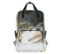 FANTAZIO Fighting Wolves The Snow Backpack Casual Daypack
