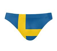 FANTAZIO Flag of Sweden Mens Sexy Bikini Swimwear Soft Swimsuit Men Brief