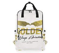 FANTAZIO Golden Wings Logo Backpack Casual Daypack