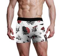 FANTAZIO Men's Boxer Brief Japanese Elements Pattern Mens Underwear