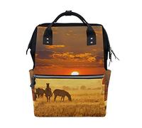 FANTAZIO Mummy Bag Backpack African Zebra Sunset Landscape Pattern School Bag