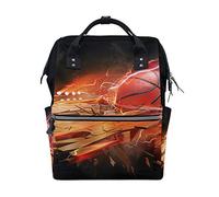 FANTAZIO Mummy Bag Backpack Amazing Basketball Crash Pattern School Bag