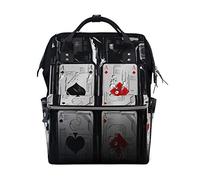 FANTAZIO Mummy Bag Backpack Amazing Poker Card Bomb Pattern School Bag