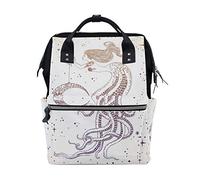 FANTAZIO Mummy Bag Backpack Beautiful Mermaid With Moon In Her Hand Pattern School Bag