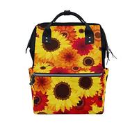 FANTAZIO Mummy Bag Backpack Bright Autumn Colorful Flowers Pattern School Bag