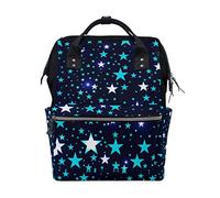 FANTAZIO Mummy Bag Backpack Bright Stars Deep Space Pattern School Bag