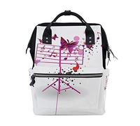FANTAZIO Mummy Bag Backpack Butterfly Music School Bag