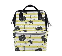 FANTAZIO Mummy Bag Backpack Cat And Food Pattern School Bag