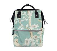 FANTAZIO Mummy Bag Backpack Cottage Chic Bird Feathers And Garden Birds School Bag
