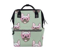 FANTAZIO Mummy Bag Backpack Cute Bulldogs Puppy Pattern School Bag
