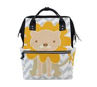 FANTAZIO Mummy Bag Backpack Cute Happy Lion Pattern School Bag