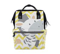 FANTAZIO Mummy Bag Backpack Cute Smiling Happy Zebra Pattern School Bag