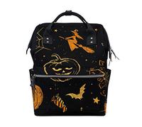 FANTAZIO Mummy Bag Backpack Dark Halloween Pattern School Bag