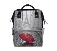 FANTAZIO Mummy Bag Backpack Eiffel Tower View From The Street Of Paris School Bag