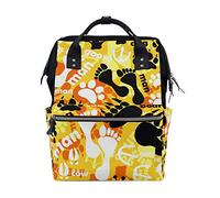 FANTAZIO Mummy Bag Backpack Footprints And Bones School Bag