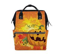 FANTAZIO Mummy Bag Backpack Halloween Pumpkin Pattern School Bag
