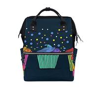 FANTAZIO Mummy Bag Backpack Hand Drawn Cupcake School Bag