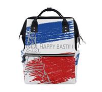 FANTAZIO Mummy Bag Backpack Happy Bastille Day Flag Pattern School Bag