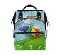 FANTAZIO Mummy Bag Backpack Rainbow Umbrella School Bag