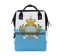 FANTAZIO Mummy Bag Backpack San Marino Flag School Bag