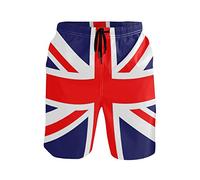 FANTAZIO Surf Shorts Beach Shorts swith Drawstring Union Jack Flag
