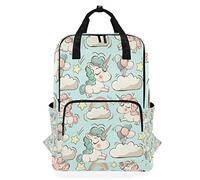 FANTAZIO Unicorns And Clouds Pattern Backpack Casual Daypack