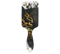FANTAZIO Watercolor Black Jaguar Styling Brush Hair Brush Great for Straightening, Smoothing, Top Detangling Brush Static-free