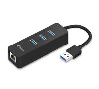 FANTEC UMP 3UE1000 USB 3.0 Hub, 3x USB 3.0 Ports, 1 x 1 GBit/s; Ethernet LAN RJ45 50 cm cable, black
