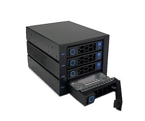 FANTEC WR-NVMeU.2-C3141 U.2/SAS/SATA backplane for 4× 3.5"/2.5" NVMe/SSD/HDD, in a 3X 5.25 Module, Data Connection Via SFF8654 and SFF8643, 80 mm Fan on The Rear, Black