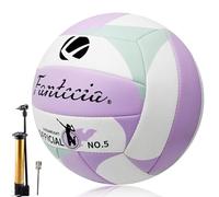 Fantecia Size 5 Volleyball with Pump, Soft Touch Beach Volleyball Ball for Girls Boys Indoor Outdoor Play