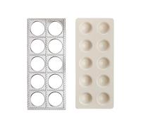 Fante's 43806 Jumbo Ravioli Maker, Aluminum, Silver/White