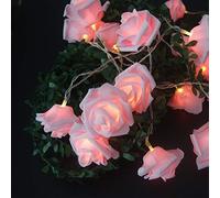 Fantes LED Rose Flower String Lights Battery Operated for Wedding Home Party Birthday Festival Indoor Outdoor Decorations Rose Diameter 6cm (Pink, 6.6ft 20LED)